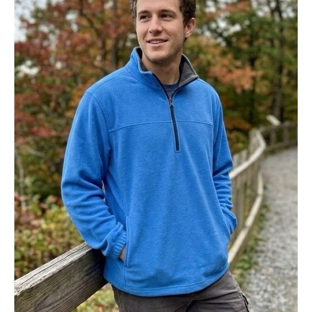 NWT Saddlebred Men’s 1/4 Zip Fleece Pullover Jacket Royal Blue L Gorpcore Cozy